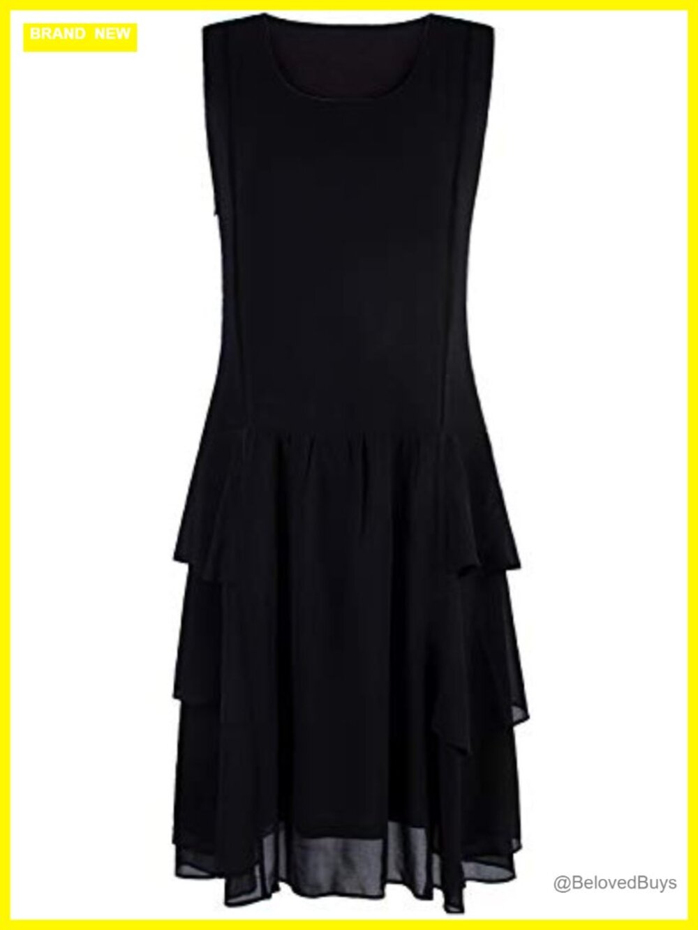 Chiffon 1920s Flapper Dress Drop Waist Great Gatsby Party Midi Dress